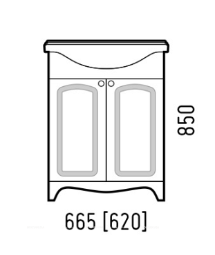 Тумба с раковиной Corozo Шарлотт 62 см SD-00000681 белая - 4 изображение