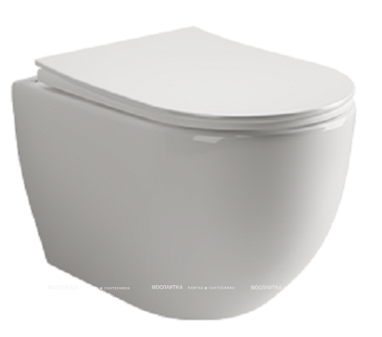 Комплект подвесной безободковый унитаз Ceramica Nova Mia Rimless CN1805 с ультра-тонким сиденьем SoftClose + инсталляция Am.Pm Pro I012704 - 2 изображение