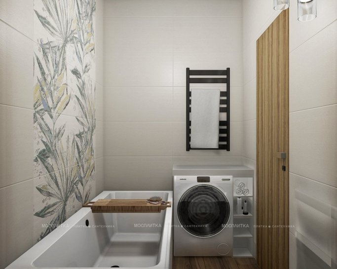 Дизайн Ванная в стиле Современный в бежевом цвете №12307 - 9 изображение