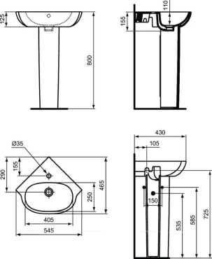 Колонна для раковины Ideal Standard TESI T352101 - 4 изображение