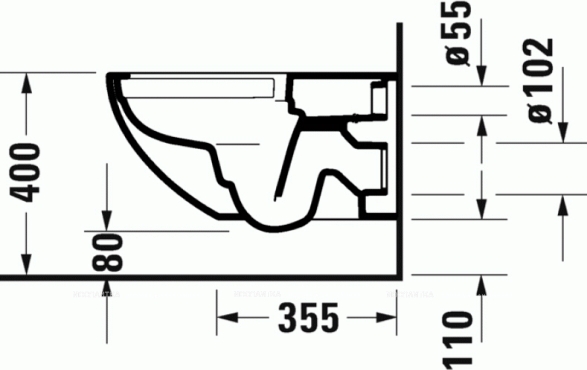 Унитаз подвесной Duravit Architec 45720900A1 безободковый - 5 изображение