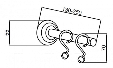 Крючок Boheme Brillante 10459 для карниза, хром - 2 изображение