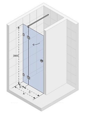 Душевая дверь в нишу Riho Scandic Mistral M104, 100 см L - 3 изображение