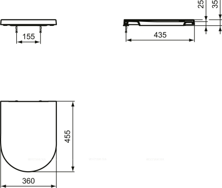 Сидение и крышка стандарт Ideal Standard Blend Curve T376101 - 4 изображение