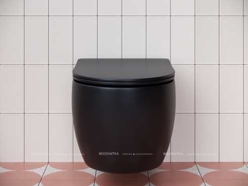 Комплект подвесной безободковый унитаз Ceramica Nova Play CN3001MB Черный матовый с сиденьем Микролифт + инсталляция Grohe Rapid SL 38775001 4 в 1 с кнопкой смыва - 5 изображение