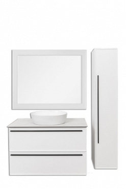 Зеркало La Fenice Cubo 100 см FNC-02-CUB-B-100-80 с подсветкой, белое матовое - 2 изображение