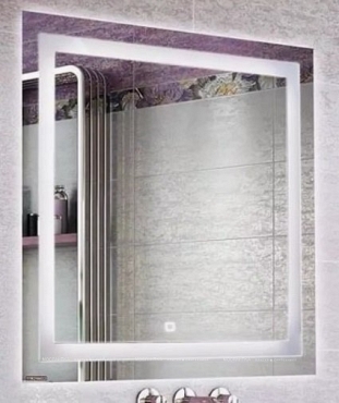 Зеркало Comfortу Квадрат 90, светодиодная подсветка, с сенсорным выключателем - 2 изображение