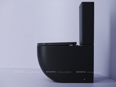 Унитаз-компакт безободковый Ceramica Nova Metropol Rimless CN4001MB с крышкой-сиденьем микролифт, черный матовый - 7 изображение