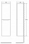 Шкаф-пенал подвесной BelBagno FLY-MARINO-1500-2A-SC-RG-P-R, 40 х 30 х 150 см, Rovere Grigio/светлое дерево, правосторонний - 3 изображение