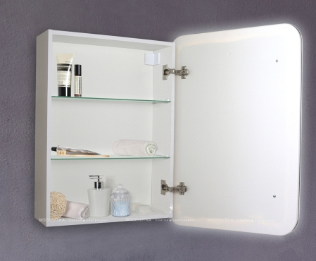 Зеркальный шкаф Creto Attento 60x84см с LED-подсветкой 18-840140A - 2 изображение
