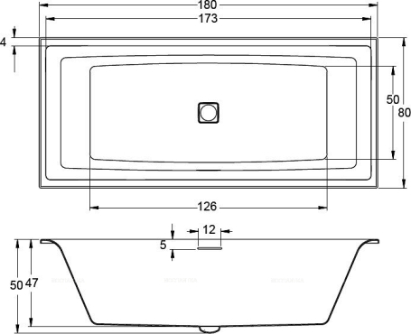 Акриловая ванна Riho Still Square Led 180x80 см R/L - 3 изображение