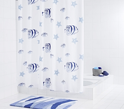 Штора для ванных комнат Ridder Skalar синяя/голубая - 2 изображение