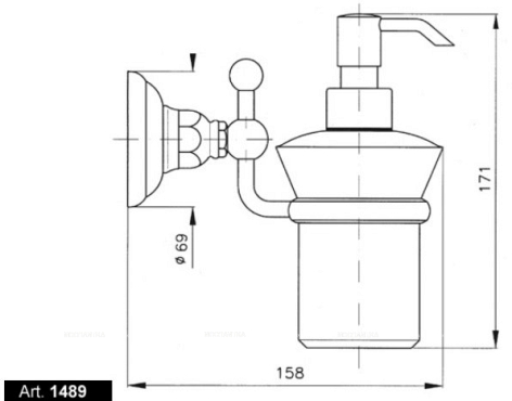 Дозатор мыла Nicolazzi Classica 1489CR, хром - 2 изображение