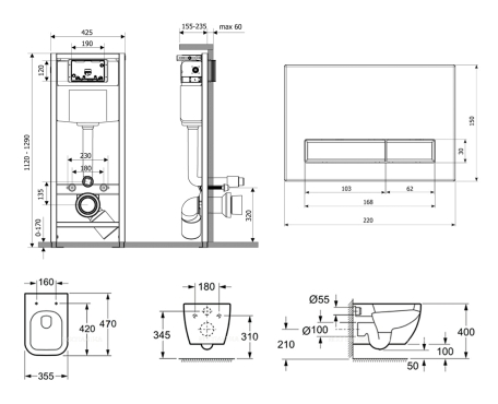 Комплект подвесной унитаз Lavinia Boho One Compacto, микролифт, 75110076 - 7 изображение