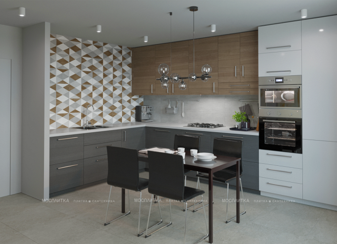Дизайн Кухня в стиле Современный в бежевом цвете №13007 - 4 изображение