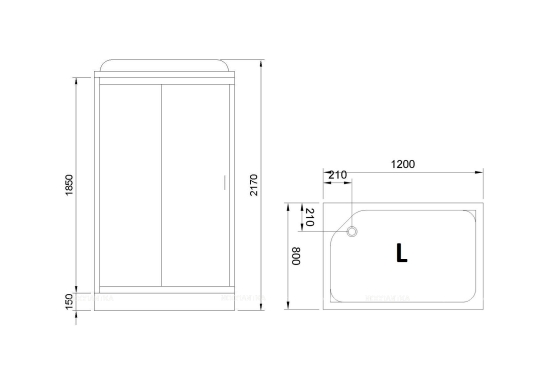 Душевая кабина Royal Bath 8120HP6-WT белое/прозрачное левая - 4 изображение