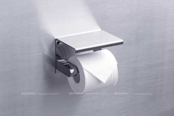 Держатель туалетной бумаги Rush Edge ED77141 Chrome с полкой для телефона - 4 изображение