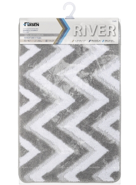 Коврик для ванной Fixsen River серый 50х80 см. FX-5004K - 3 изображение