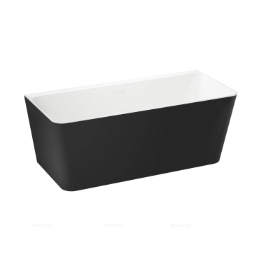 Акриловая ванна 170х78 см Wellsee Bromance 231602002 матовая черная / глянцевая белая - 2 изображение