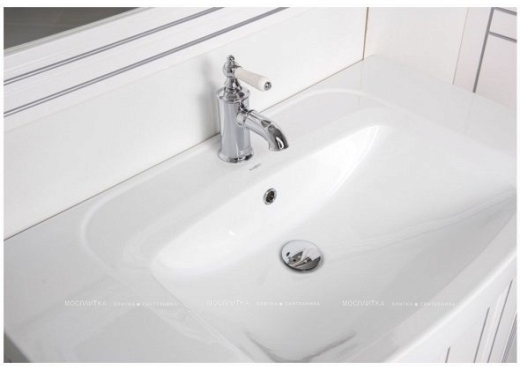 Комплект мебели для ванной Aquanet Паола 90 белый патина серебро - 5 изображение