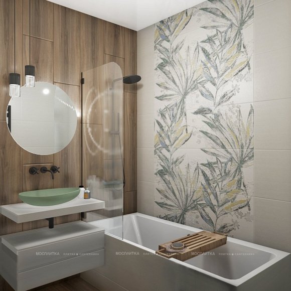 Дизайн Ванная в стиле Современный в бежевом цвете №12307 - 5 изображение