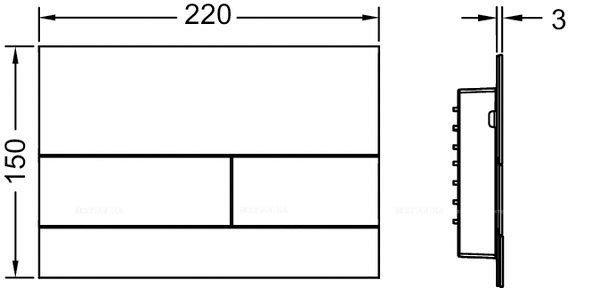 Клавиша смыва для унитазов TECE Square II с цветным PVD покрытием, 9240837 - 2 изображение