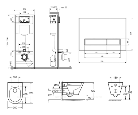 Комплект подвесной безободковый унитаз Lavinia Boho Elegant Rimless, микролифт, 87561105 - 8 изображение