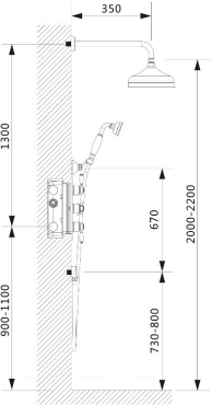 Душевой комплект Timo Nelson SX-1390/00SM chrome, 2-х режимная, с термостатом, хром - 2 изображение