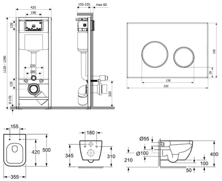 Комплект подвесной безободковый унитаз Lavinia Boho One Rimless, микролифт, 75110115 - 7 изображение