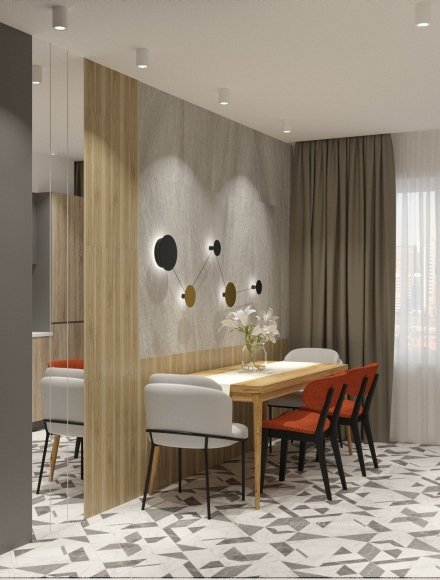 Дизайн Кухня в стиле Современный в черно-белом цвете №12867 - 3 изображение