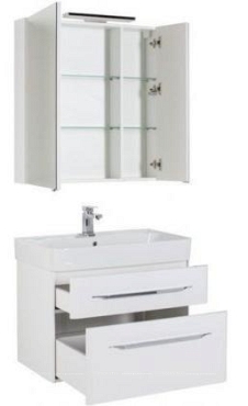 Комплект мебели для ванной Aquanet Виченца 80 белый глянец - 3 изображение