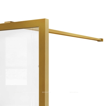 Душевая перегородка Vincea Walk-In HP Art VSW-1HC120CFBG 120x200, брашированное золото, стекло прозрачное рифленое - 3 изображение