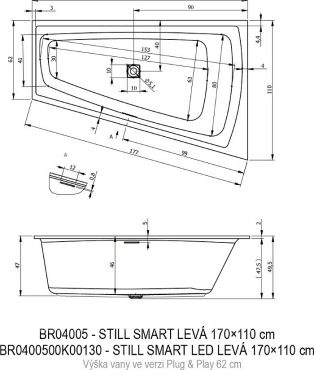 Акриловая ванна Riho Still Smart 170x110 см L Plug&Play - 3 изображение