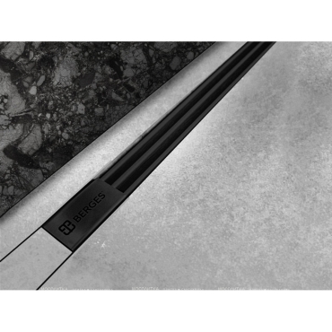 Душевой лоток Berges Super Slim 80 решетка матовый черный, 095054 - 2 изображение