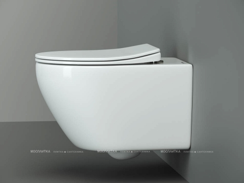 Комплект подвесной безободковый унитаз Ceramica Nova Pearl с крышкой-сиденьем CN8001 + инсталляция Geberit Duofix Sigma Plattenbau 111.362.00.5 - 2 изображение