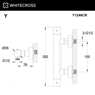 Термостат для душа Whitecross Y chrome Y1246CR хром глянец - 3 изображение