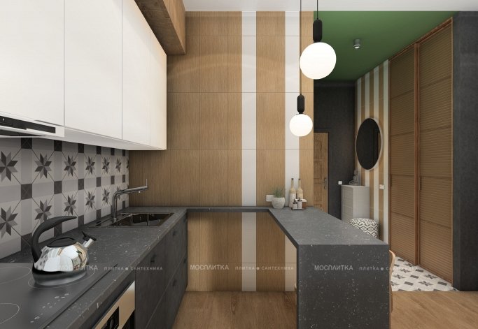 Дизайн Кухня-гостиная в стиле Эклектика в белом цвете №13047 - 7 изображение