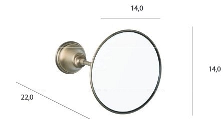 Косметическое зеркало Tiffany World Harmony TWHA025br, бронза - 3 изображение