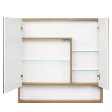 Зеркальный шкаф Aquaton Сканди 90 белый, дуб рустикальный 1A252302SDZ90 - 2 изображение