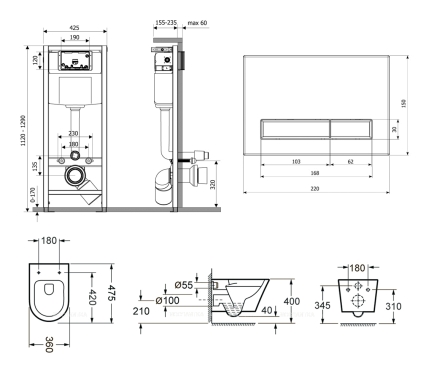 Комплект подвесной безободковый унитаз Lavinia Boho Biore Compacto Rimless, микролифт, 75110141 - 7 изображение