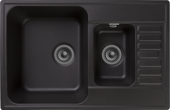 Кухонная мойка GranFest Quarz 73,7, прямоугольная, цвет черный