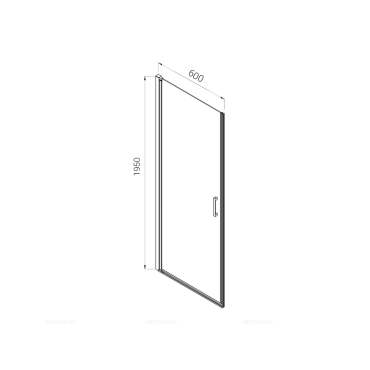 Душевая дверь Vincea Alpha 60, черный, стекло прозрачное VDP-3AL600CLB - 9 изображение