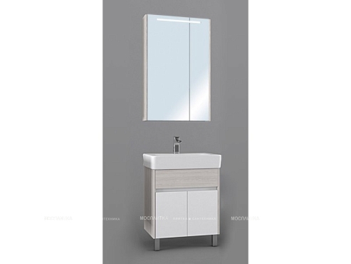 Зеркальный шкаф Aquaton Верди PRO 60 1A206902VDAV0 белый/ясень фабрик - 3 изображение
