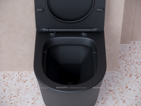 Комплект подвесной безободковый унитаз Ceramica Nova Balearica CN6000MB черный матовый с сиденьем микролифт + инсталляция Geberit Duofix UP320 111.300.00.5 - 5 изображение