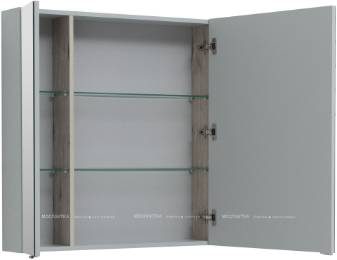 Зеркальный шкаф Aquanet Алвита New 100 Серый - 4 изображение