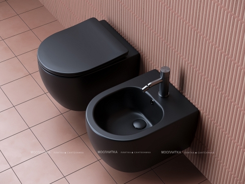 Комплект подвесной безободковый унитаз Ceramica Nova Play CN3001MB Черный матовый с сиденьем Микролифт + инсталляция для унитазов Bocchi 8010-1000 - 10 изображение