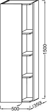 Шкаф-пенал Jacob Delafon Terrace 50 см EB1179D-M76 насыщенный серый матовый - 4 изображение