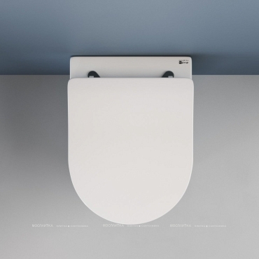 Комплект подвесной безободковый унитаз Ceramica Nova Moments Rimless CN3003 37 x 49 x 34 см с сиденьем Soft Close + инсталляция Geberit Duofix Sigma Plattenbau 111.362.00.5 - 6 изображение