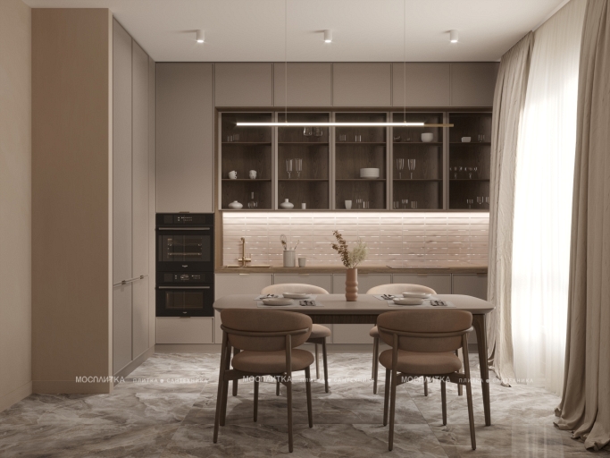 Дизайн Кухня в стиле Современный в белом цвете №13370 - 5 изображение