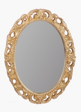 Зеркало овальное Migliore Complementi ML.COM-70.724, h70xL89xP3,5 cm, белое золото - 2 изображение